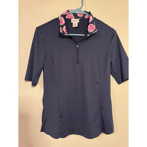 Women's Tommy Bahama Navy Pink Golf Short Sleeve Tee S
